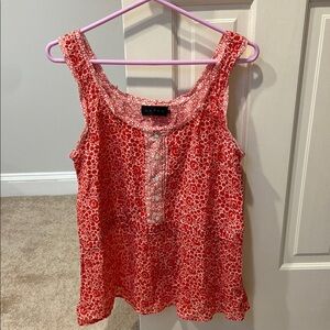 Hatch Red White Floral Tank Top
